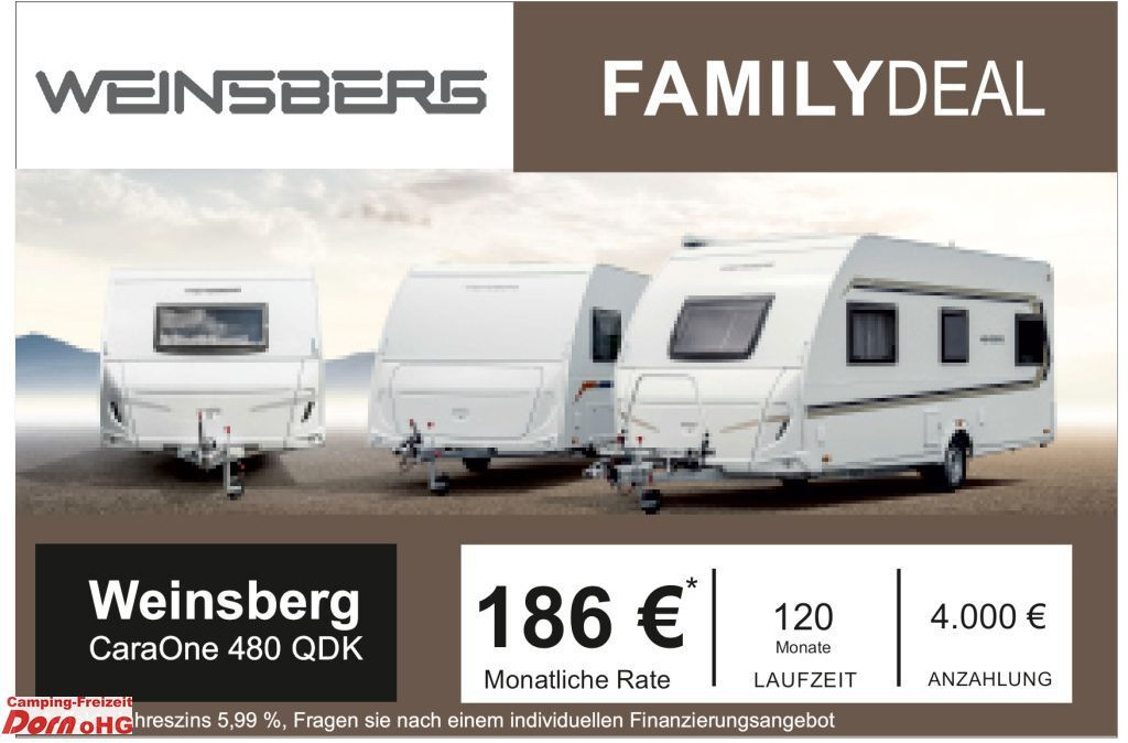 Weinsberg CaraOne 480 QDK 3 Pakete Weinsberg CaraOne 480 QDK 3 Pakete - Caravan: foto 1 Weinsberg CaraOne 480 QDK 3 Pakete Weinsberg CaraOne 480 QDK 3 Pakete - Caravan: foto 1