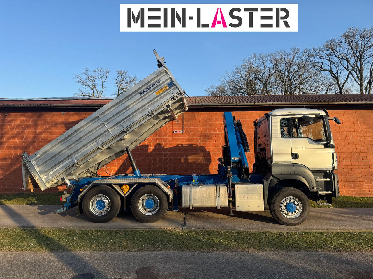 MAN Aufbau Meiller Bordmatik + HMF 1330 K4 15m Funk - Autocarro ribaltabile, Camion con gru: foto 5 MAN Aufbau Meiller Bordmatik + HMF 1330 K4 15m Funk - Autocarro ribaltabile, Camion con gru: foto 5