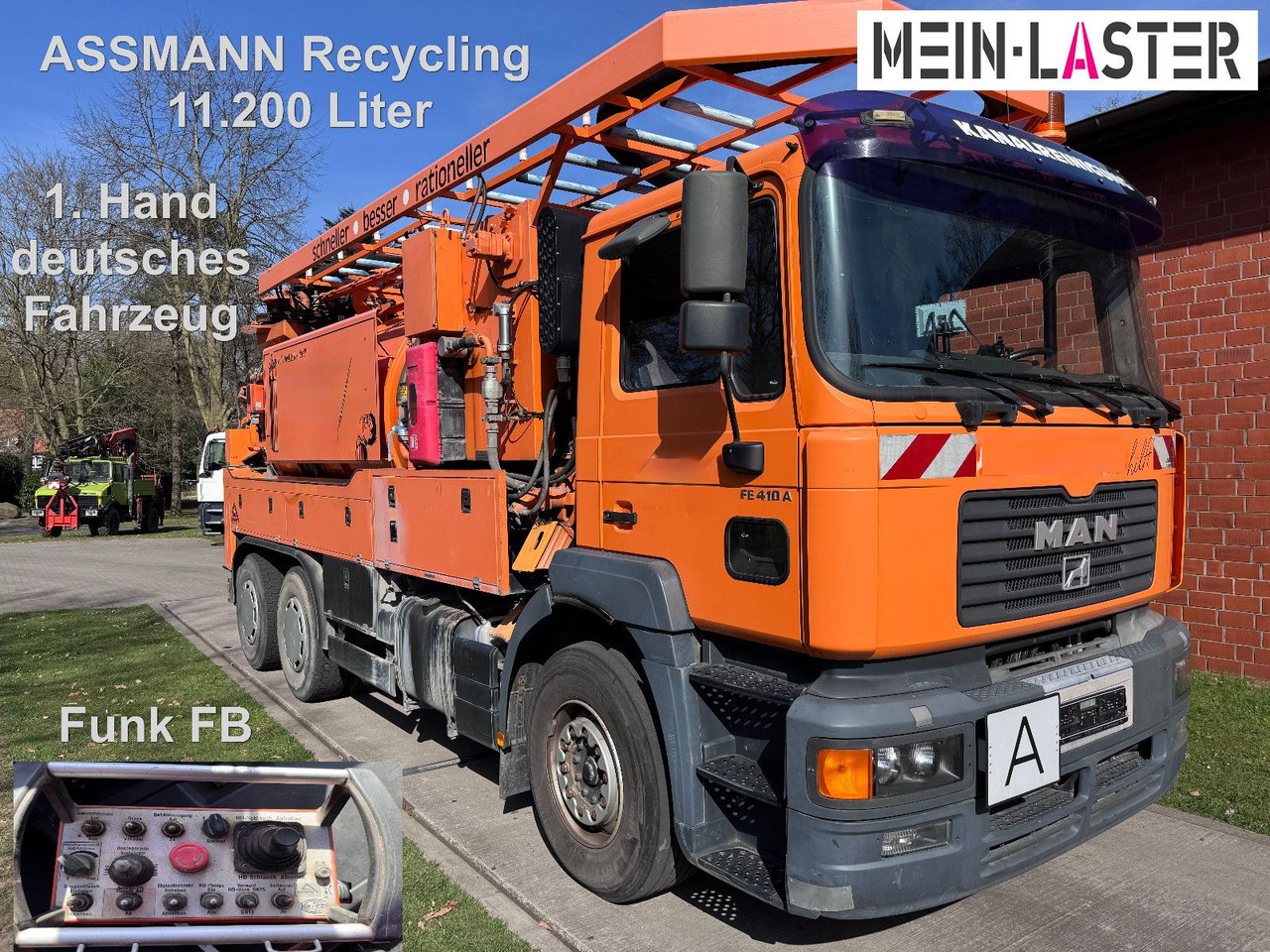 MAN FE 410 Assmann Saug HD Spüler Recycling + FB. - Autospurgo: foto 1 MAN FE 410 Assmann Saug HD Spüler Recycling + FB. - Autospurgo: foto 1