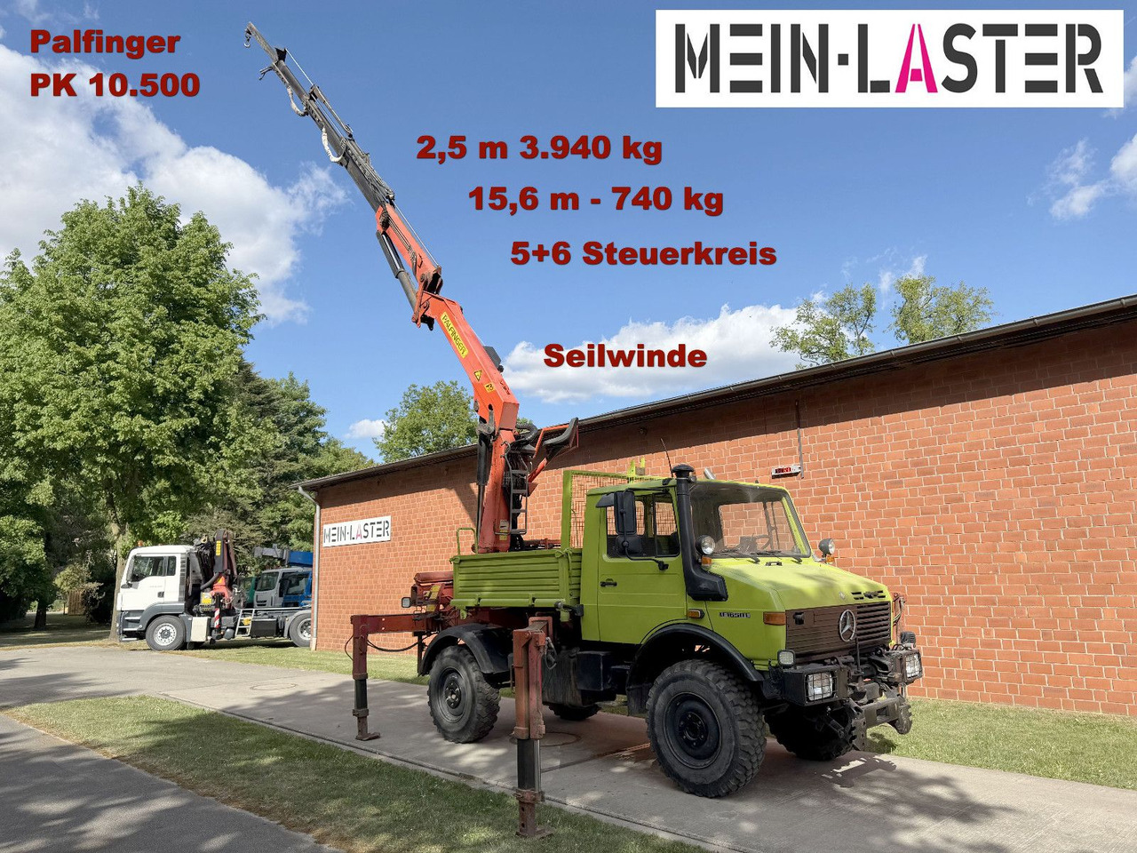 Unimog U 1650 PK 10500 Kran 15 m max. 3,9 t Seilwinde - Camion con gru: foto 2 Unimog U 1650 PK 10500 Kran 15 m max. 3,9 t Seilwinde - Camion con gru: foto 2