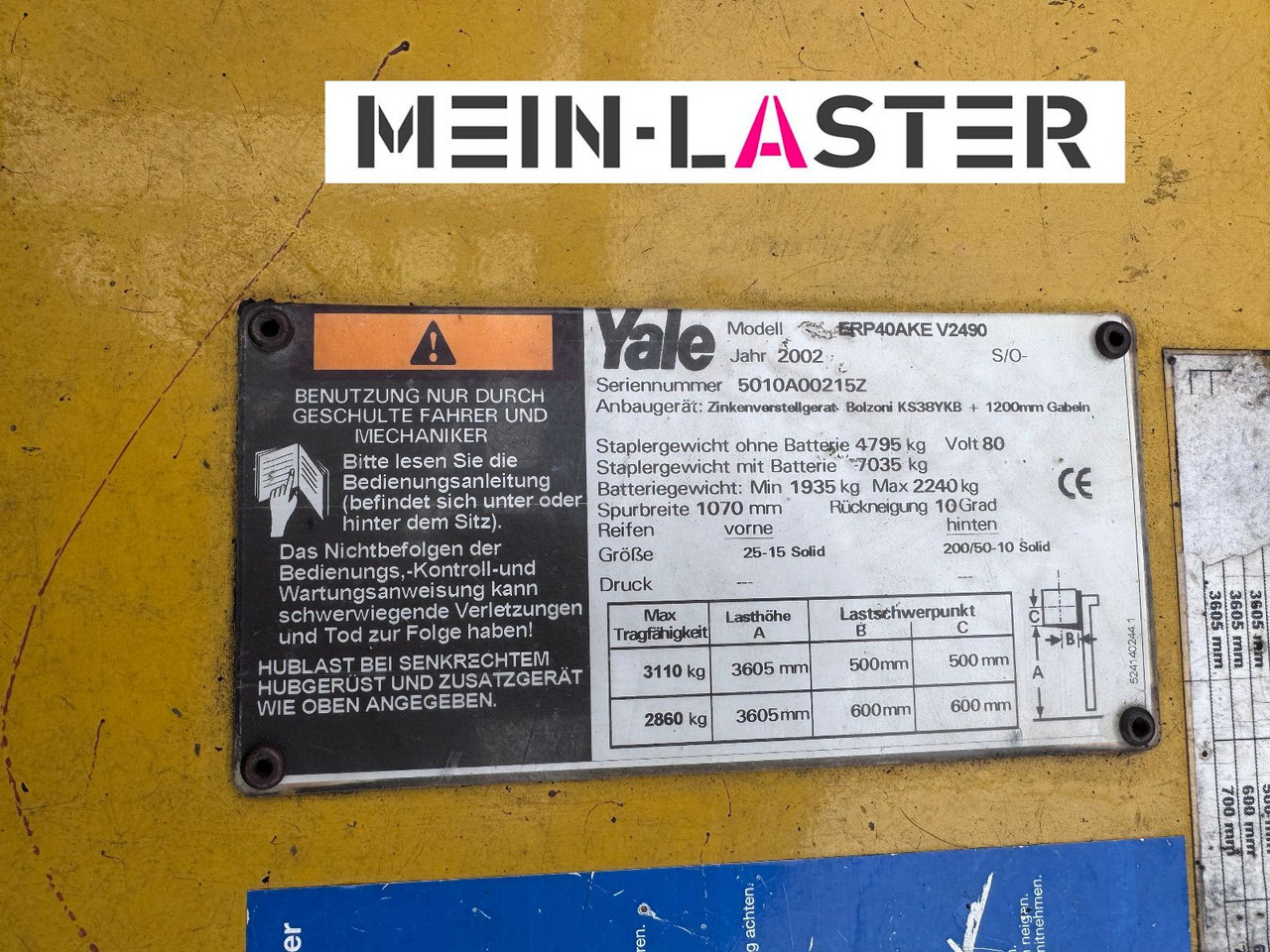 Leasing di  Yale ERP 40 AKE 4.000 kg - 3,6 m Zusatzhydraulik 1.Hd Yale ERP 40 AKE 4.000 kg - 3,6 m Zusatzhydraulik 1.Hd: foto 9