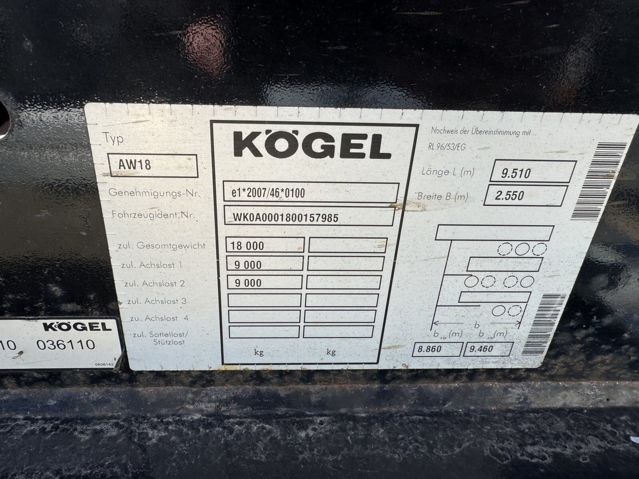 Kögel AW 18 AW 18 - Rimorchio portacontainer/ Caisse interchangeable: foto 2 Kögel AW 18 AW 18 - Rimorchio portacontainer/ Caisse interchangeable: foto 2