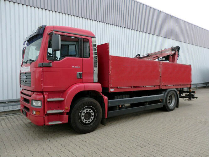 Camion con gru, Autocarro con pianale/ Cassone fisso MAN TGA 18.360 4x2 TGA 18.360 4x2, Baustoff, Kran ATLAS 125.1: foto 8