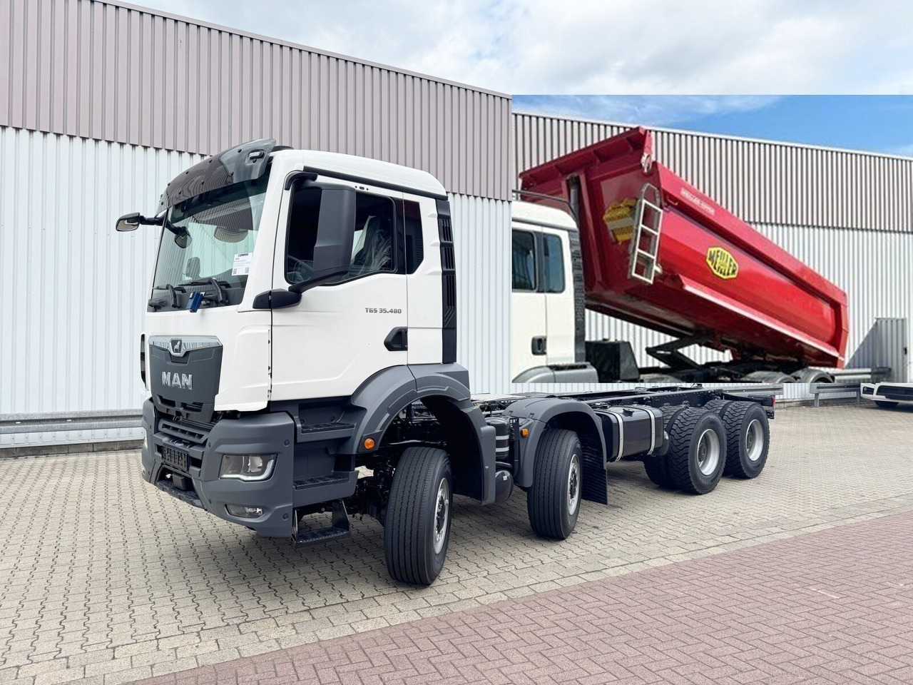 MAN TGS 35.480 8x8 BB CH TGS 35.480 8x8 BB CH, Meiller Stahlmulde 18m³ - Dumper: foto 1 MAN TGS 35.480 8x8 BB CH TGS 35.480 8x8 BB CH, Meiller Stahlmulde 18m³ - Dumper: foto 1