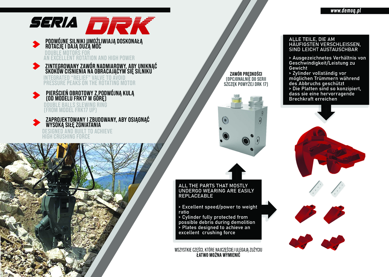 Cesoia per demolizione per Escavatore nuovo DEMOQ DRK 21  Hydraulic Rotating Pulveriser Crusher 2000 KG: foto 7