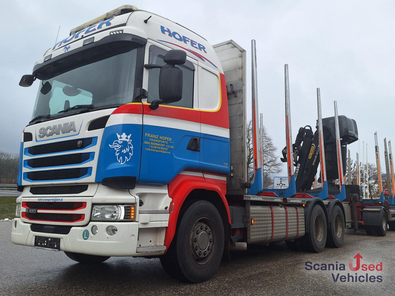 SCANIA R 490 LB6x4HNB Epsilon M12 Z Komplettzug !! - Camion trasporto legname, Camion con gru: foto 1 SCANIA R 490 LB6x4HNB Epsilon M12 Z Komplettzug !! - Camion trasporto legname, Camion con gru: foto 1