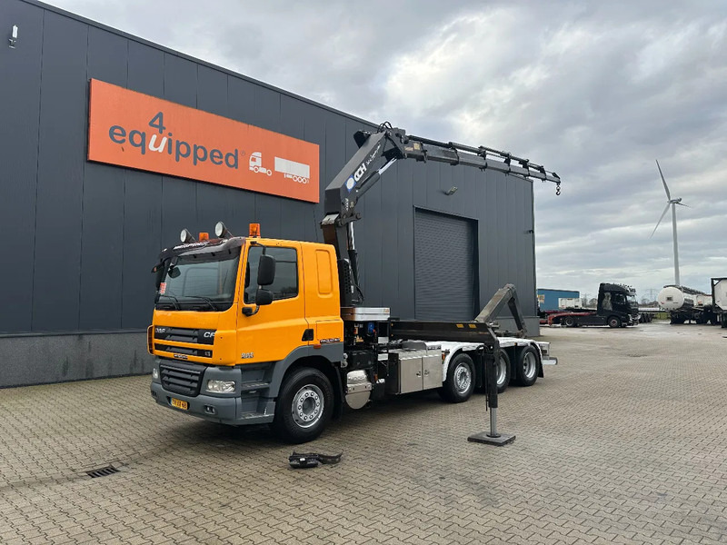 DAF CF 85.410 8x2 / HMF 3000 K6 crane (30T/m 6x extendable) + remote / HYVALIFT 26Tkg HOOK, / EURO-5 / NL-TRUCK - Autocarro scarrabile, Camion con gru: foto 1 DAF CF 85.410 8x2 / HMF 3000 K6 crane (30T/m 6x extendable) + remote / HYVALIFT 26Tkg HOOK, / EURO-5 / NL-TRUCK - Autocarro scarrabile, Camion con gru: foto 1