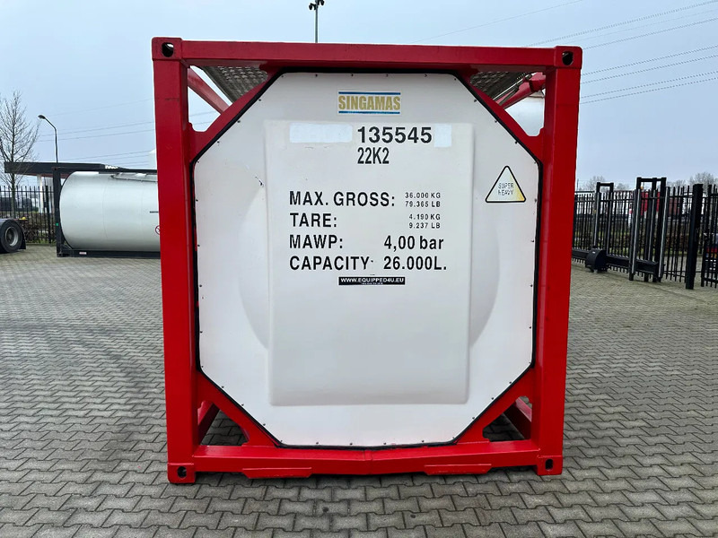 SINGAMAS 20FT ISO, 26.000L/1-COMP/3 BAFFELS/3 manholes, 5Y inspection: 06/2027 - Serbatoio di stoccaggio: foto 5 SINGAMAS 20FT ISO, 26.000L/1-COMP/3 BAFFELS/3 manholes, 5Y inspection: 06/2027 - Serbatoio di stoccaggio: foto 5