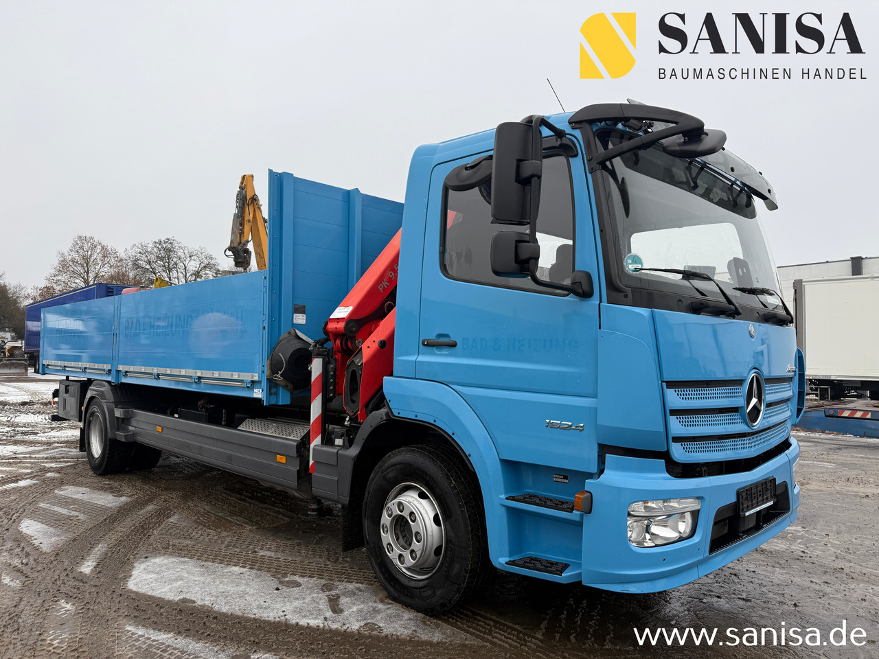 MERCEDES-BENZ Atego 1524/Palfinger PK 9.501/Funk - Autocarro con pianale/ Cassone fisso, Camion con gru: foto 1 MERCEDES-BENZ Atego 1524/Palfinger PK 9.501/Funk - Autocarro con pianale/ Cassone fisso, Camion con gru: foto 1