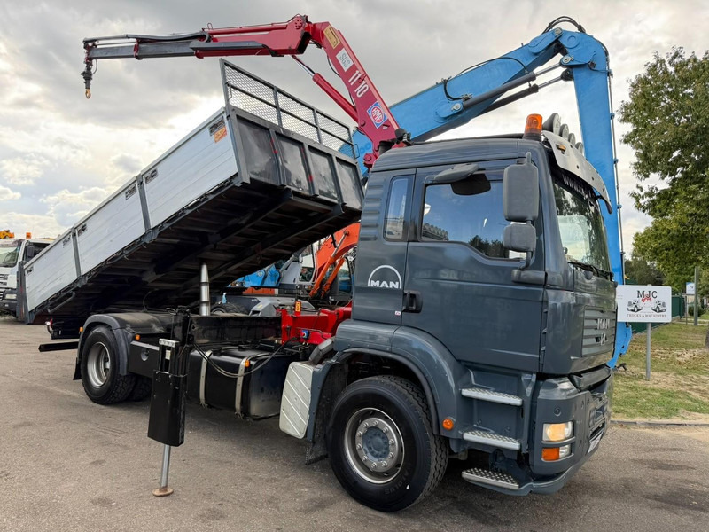 MAN TGA 18.350 4x2 TIPPER + CRANE HMF 1110 K2 + ROTATOR - STEEL SPRING / BLATT / BALLESTAS / LAMES - BE TRUCK - Autocarro ribaltabile, Camion con gru: foto 1 MAN TGA 18.350 4x2 TIPPER + CRANE HMF 1110 K2 + ROTATOR - STEEL SPRING / BLATT / BALLESTAS / LAMES - BE TRUCK - Autocarro ribaltabile, Camion con gru: foto 1