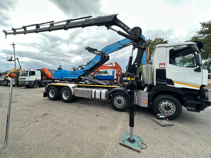 Renault C460 8x4 HOOKLIFT + (19m!) CRANE HIAB 288 E-6 HIDUO - RADIO - 5/6 F - STEEL SPRING / HUB REDUCTION - BE TRUCK - Autocarro scarrabile, Camion con gru: foto 4 Renault C460 8x4 HOOKLIFT + (19m!) CRANE HIAB 288 E-6 HIDUO - RADIO - 5/6 F - STEEL SPRING / HUB REDUCTION - BE TRUCK - Autocarro scarrabile, Camion con gru: foto 4