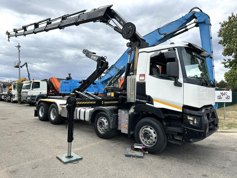 Renault C460 8x4 HOOKLIFT + (19m!) CRANE HIAB 288 E-6 HIDUO - RADIO - 5/6 F - STEEL SPRING / HUB REDUCTION - BE TRUCK - Autocarro scarrabile, Camion con gru: foto 1 Renault C460 8x4 HOOKLIFT + (19m!) CRANE HIAB 288 E-6 HIDUO - RADIO - 5/6 F - STEEL SPRING / HUB REDUCTION - BE TRUCK - Autocarro scarrabile, Camion con gru: foto 1