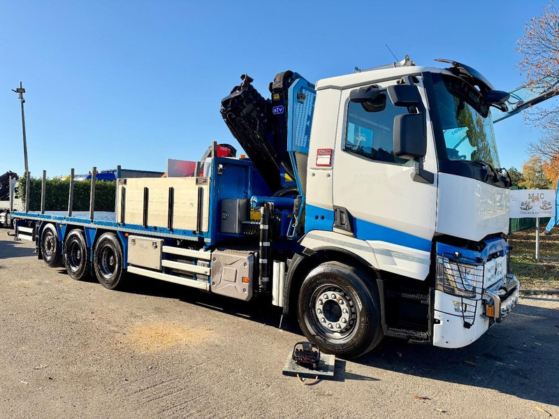 Renault C480 8x4 Pritsche + Kran (20m!) PALFINGER PK33002-EH E (6x) - PLATFORM 8m25 - LIFT/STEERING - GOOD TIRES - BE TRUCK - Autocarro con pianale/ Cassone fisso, Camion con gru: foto 1 Renault C480 8x4 Pritsche + Kran (20m!) PALFINGER PK33002-EH E (6x) - PLATFORM 8m25 - LIFT/STEERING - GOOD TIRES - BE TRUCK - Autocarro con pianale/ Cassone fisso, Camion con gru: foto 1
