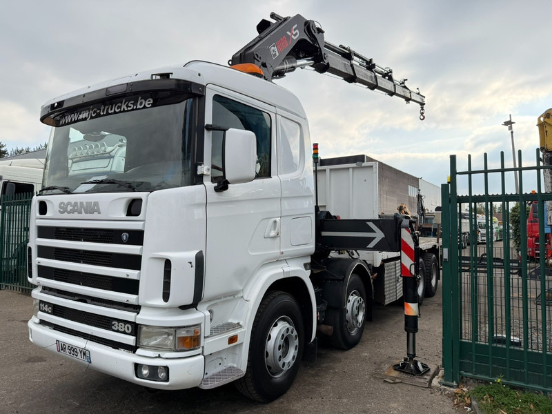 Scania 114C-380 8x4 PRITSCHE + KRAN HIAB 700 E-5 - PLATFORM 6m80 + TWISTLOCKS - MANUAL - RETARDER - STEEL SPRING / BIG AXLE HUB REDUCTION - AP ACHSEN - Autocarro con pianale/ Cassone fisso, Camion con gru: foto 3 Scania 114C-380 8x4 PRITSCHE + KRAN HIAB 700 E-5 - PLATFORM 6m80 + TWISTLOCKS - MANUAL - RETARDER - STEEL SPRING / BIG AXLE HUB REDUCTION - AP ACHSEN - Autocarro con pianale/ Cassone fisso, Camion con gru: foto 3
