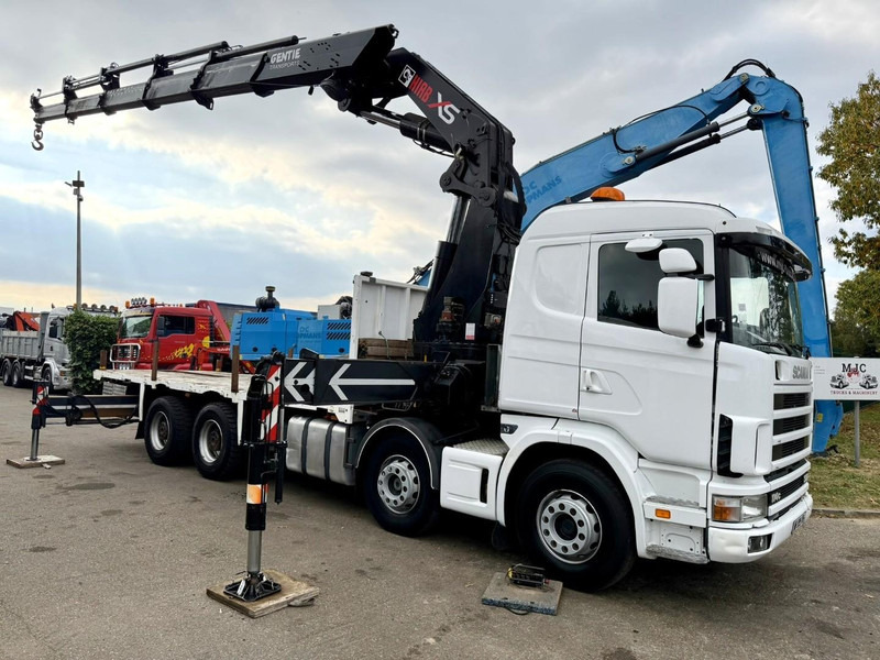 Scania 114C-380 8x4 PRITSCHE + KRAN HIAB 700 E-5 - PLATFORM 6m80 + TWISTLOCKS - MANUAL - RETARDER - STEEL SPRING / BIG AXLE HUB REDUCTION - AP ACHSEN - Autocarro con pianale/ Cassone fisso, Camion con gru: foto 1 Scania 114C-380 8x4 PRITSCHE + KRAN HIAB 700 E-5 - PLATFORM 6m80 + TWISTLOCKS - MANUAL - RETARDER - STEEL SPRING / BIG AXLE HUB REDUCTION - AP ACHSEN - Autocarro con pianale/ Cassone fisso, Camion con gru: foto 1