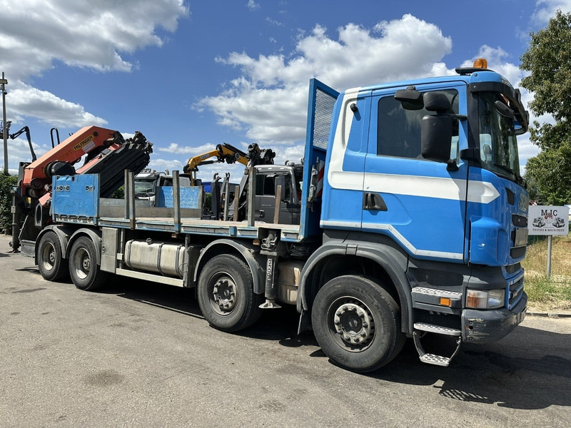 Scania G440 8x4 PRITSCHE + (25m!) KRAN PALFINGER PK78002 SH G 8x + WINCH - PLATFORM 6m25 - SCHALT - AP ACHSEN - BLATT - EURO 5 - BELGISCHE - Autocarro con pianale/ Cassone fisso, Camion con gru: foto 1 Scania G440 8x4 PRITSCHE + (25m!) KRAN PALFINGER PK78002 SH G 8x + WINCH - PLATFORM 6m25 - SCHALT - AP ACHSEN - BLATT - EURO 5 - BELGISCHE - Autocarro con pianale/ Cassone fisso, Camion con gru: foto 1