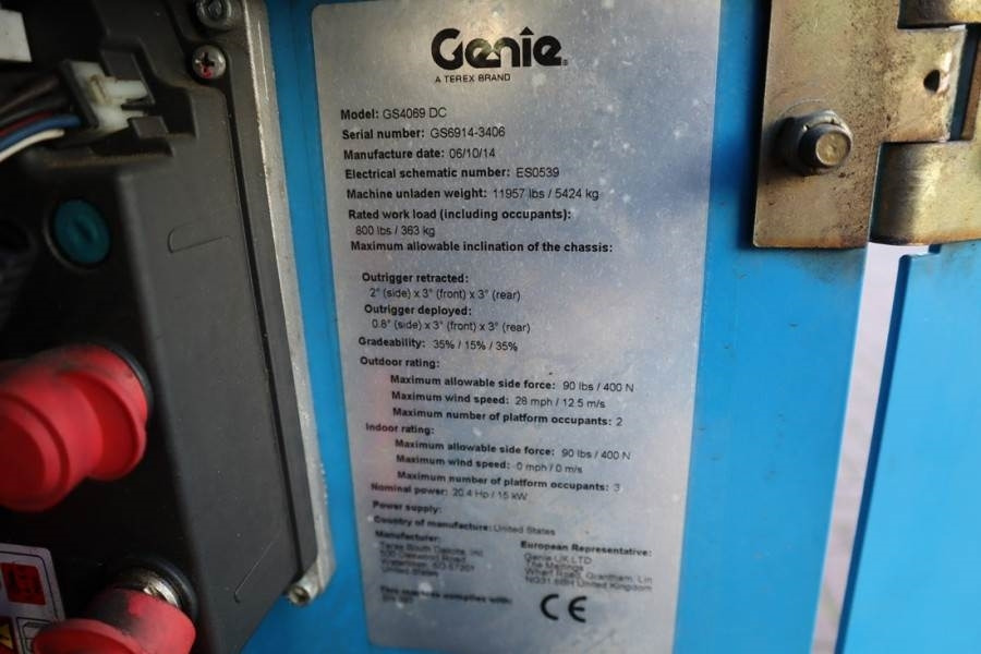 Piattaforma a pantografo Genie GS4069 Electric, 14m Working Height, 363kg Capacit: foto 7