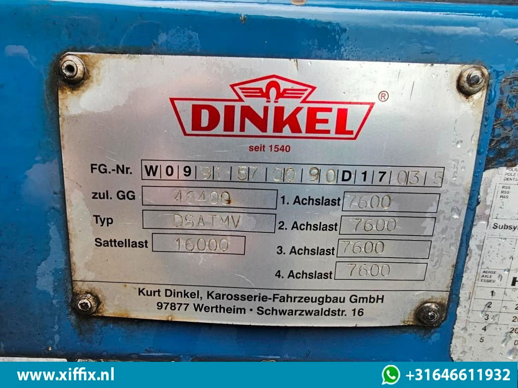 Semirimorchio pianale ribassato Dinkel 4-ass. Semi dieplader met elektrische huifopbouw / 2x naloop gestuurd: foto 16