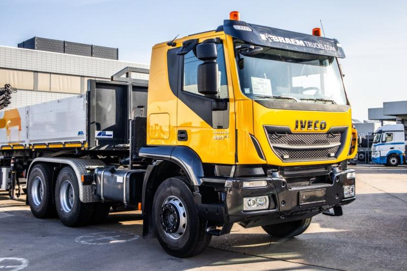 Autocarro con pianale/ Cassone fisso, Camion con gru Iveco TRAKKER 450-6X4-BIG AXLES: foto 6