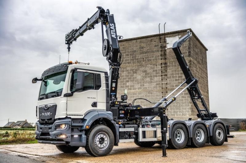 MAN TGS 35.520 BL - ATLAS 240.2E - Autocarro scarrabile, Camion con gru: foto 1 MAN TGS 35.520 BL - ATLAS 240.2E - Autocarro scarrabile, Camion con gru: foto 1