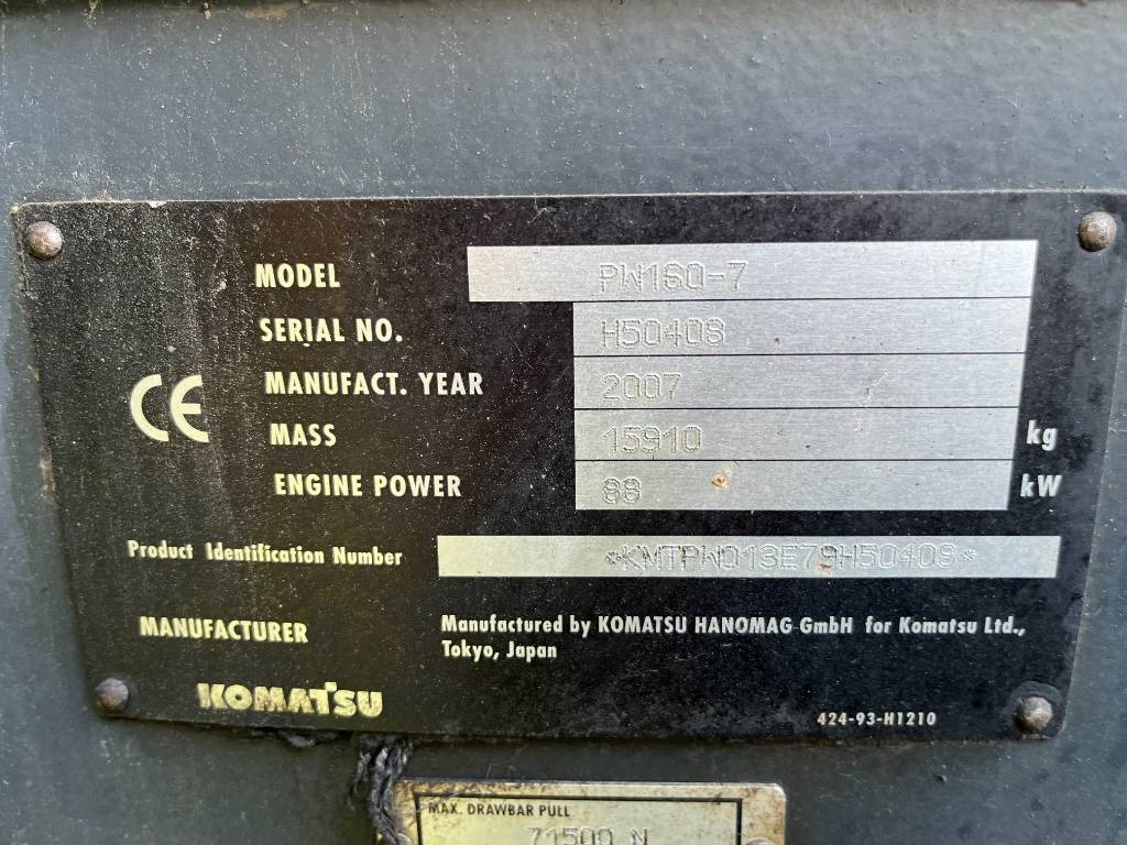 Leasing di Komatsu PW 160-7  Komatsu PW 160-7: foto 8 Leasing di Komatsu PW 160-7  Komatsu PW 160-7: foto 8