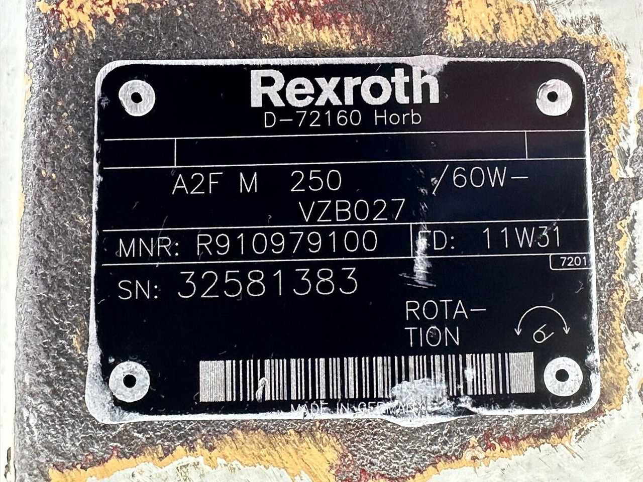 Motore idraulico per Macchina da cantiere Hydromatik Rexroth Axialkolben-Konstantmotor Typ:A A2F M 250 /60W-VZB027.  #32581383#: foto 16