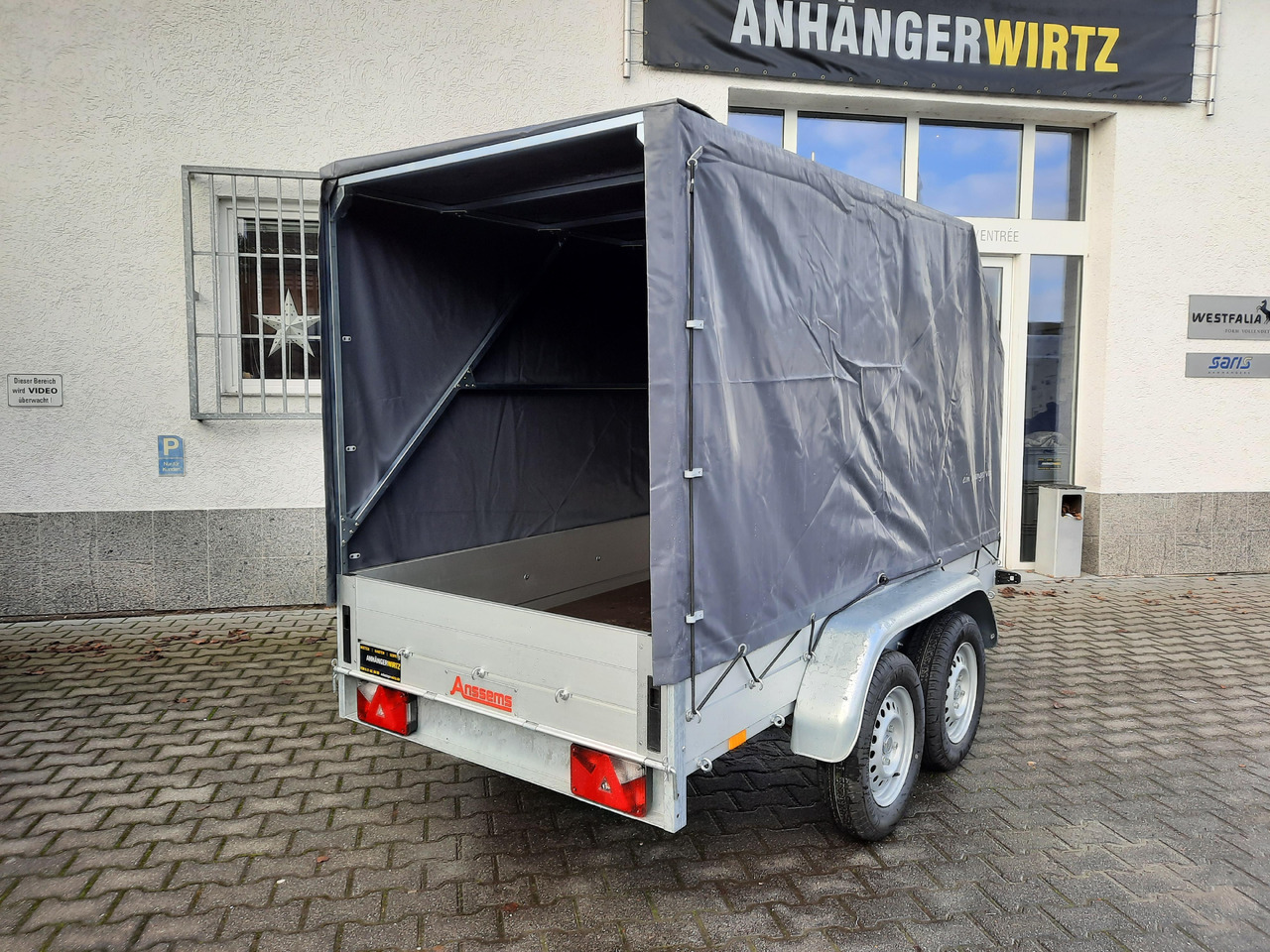 Rimorchio centinato Aluliner Planen Anhänger GTT 2000 251x126x150cm Plane aero schräg (S) 2000kg: foto 7