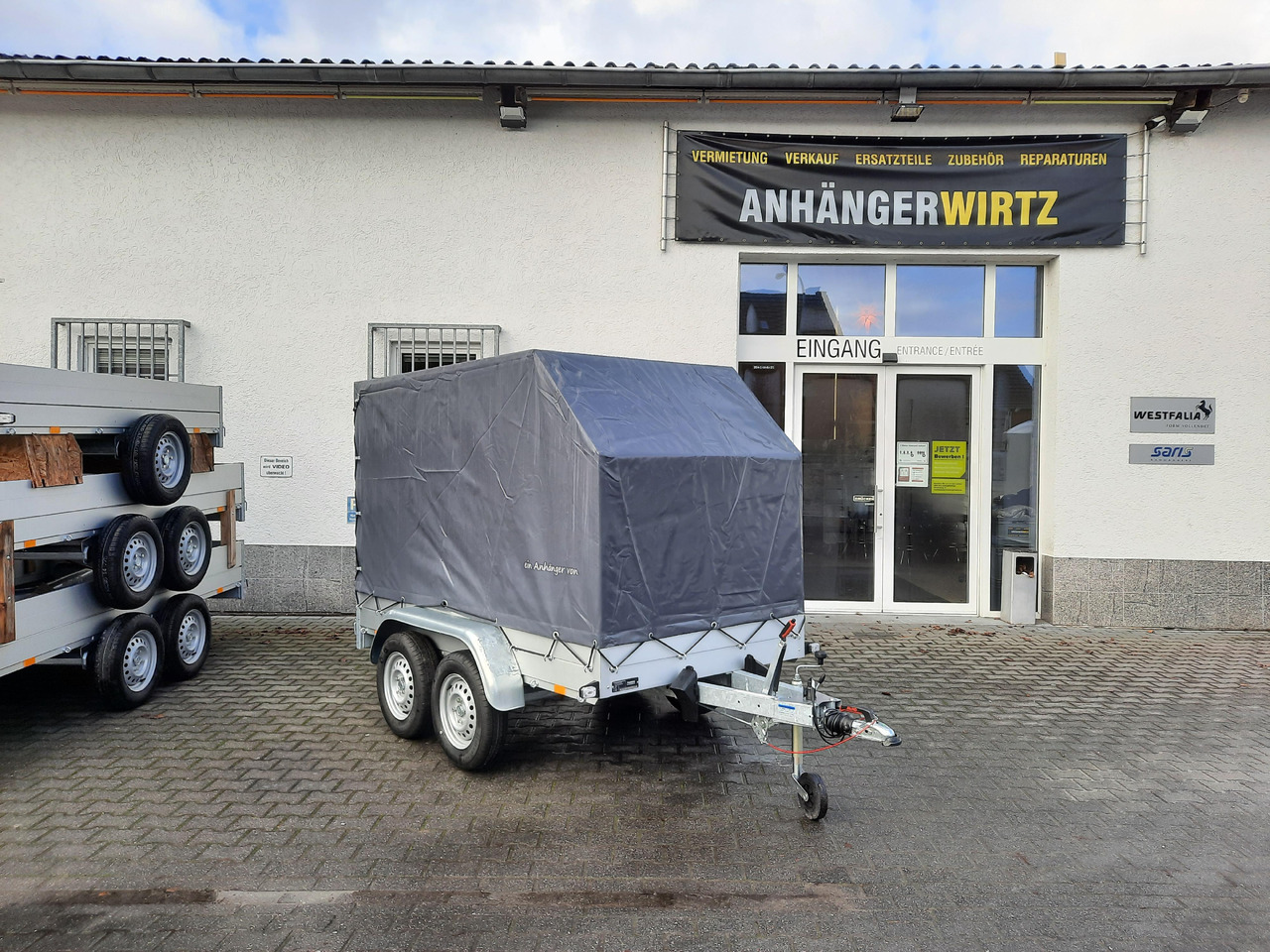 Rimorchio centinato Aluliner Planen Anhänger GTT 2000 251x126x150cm Plane aero schräg (S) 2000kg: foto 10