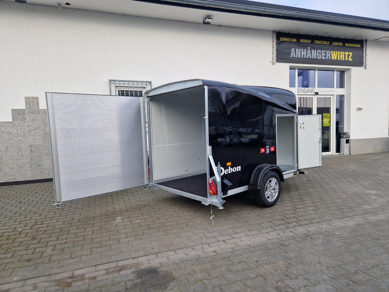 Rimorchio per auto Debon Cargo 1300 300x152x168cm black Seitentür Alufelgen silver Pullman II 100km/H 1300kg Modell 25: foto 19