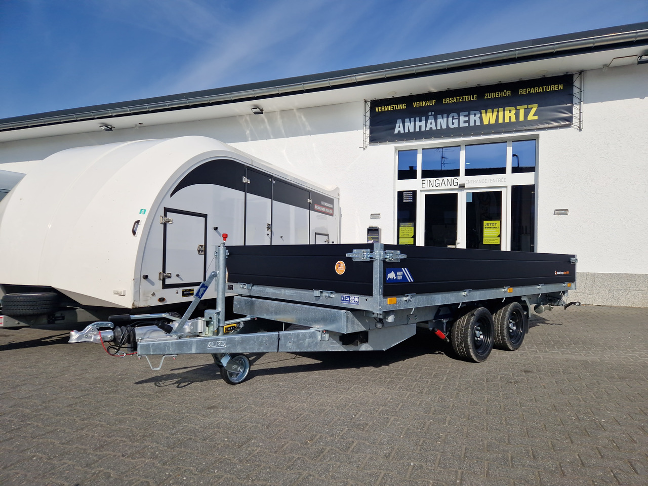 Saris Kipper K3 406 204 3500 2 HD E 406x204x35cm black Alu Auffahrrampen Stützen LED 3500kg - Rimorchio ribaltabile: foto 1 Saris Kipper K3 406 204 3500 2 HD E 406x204x35cm black Alu Auffahrrampen Stützen LED 3500kg - Rimorchio ribaltabile: foto 1