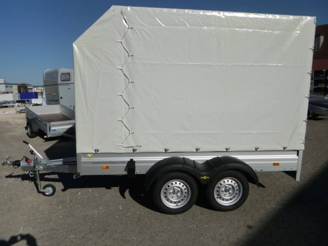 Humbaur HA 203015 mit Plane + Spriegel 200 cm Lichte Höhe, 2,0 to. ZG. 3030 x 1500 x 350 mm - Rimorchio per auto: foto 3 Humbaur HA 203015 mit Plane + Spriegel 200 cm Lichte Höhe, 2,0 to. ZG. 3030 x 1500 x 350 mm - Rimorchio per auto: foto 3