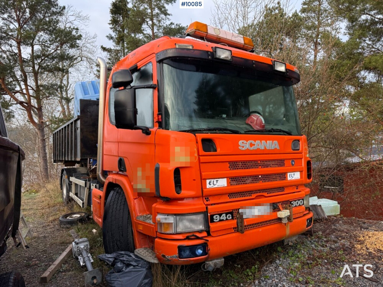 Scania P94G 300 Crane truck with flatbed Rep. object - Autocarro scarrabile, Camion con gru: foto 1 Scania P94G 300 Crane truck with flatbed Rep. object - Autocarro scarrabile, Camion con gru: foto 1