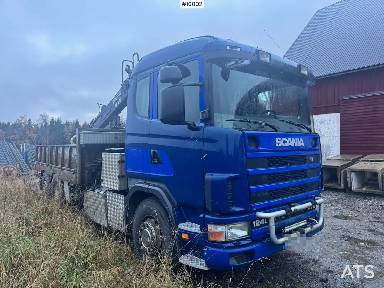 Scania R124 6x2 Flatbed truck with timber crane - Autocarro con pianale/ Cassone fisso, Camion con gru: foto 2 Scania R124 6x2 Flatbed truck with timber crane - Autocarro con pianale/ Cassone fisso, Camion con gru: foto 2