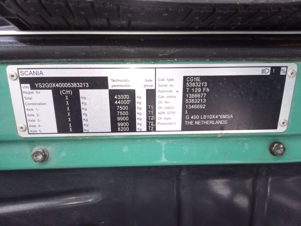 Autocarro telaio Scania G490 10x4, E6, Fahrgestell: foto 7