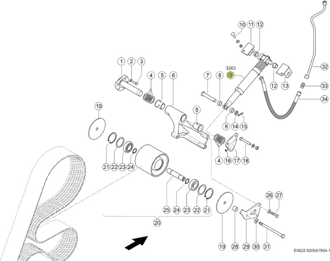 Claas Jaguar 970 - corncracker - siłownik hydrauliczny napinacza 0000409064 - Cilindro idraulico per Macchina agricola: foto 1 Claas Jaguar 970 - corncracker - siłownik hydrauliczny napinacza 0000409064 - Cilindro idraulico per Macchina agricola: foto 1