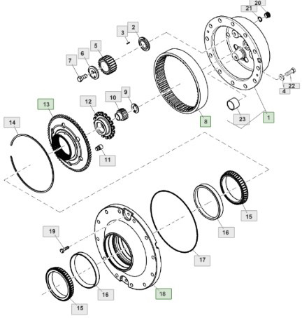 John Deere 7830 Zwolnica Kapelusz Piasta Koło Koronkowe RE564018 R554716 R104756 - Motore di traslazione per Macchina agricola: foto 2 John Deere 7830 Zwolnica Kapelusz Piasta Koło Koronkowe RE564018 R554716 R104756 - Motore di traslazione per Macchina agricola: foto 2