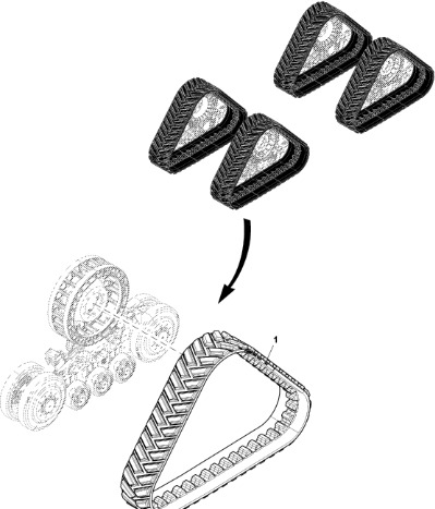 John Deere 9470RX - Gumowy pas gąsienicy R565018 (Gąsienice i obciąźniki) - Cingolo per Macchina agricola: foto 1 John Deere 9470RX - Gumowy pas gąsienicy R565018 (Gąsienice i obciąźniki) - Cingolo per Macchina agricola: foto 1