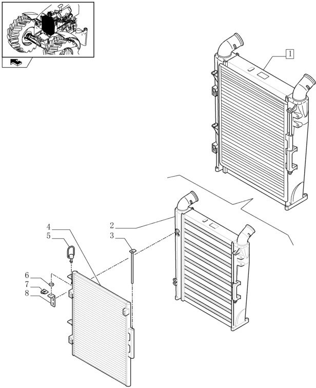 New Holland T6090 Chlodnica posrednia 84214426 - Intercooler per Trattore: foto 1 New Holland T6090 Chlodnica posrednia 84214426 - Intercooler per Trattore: foto 1