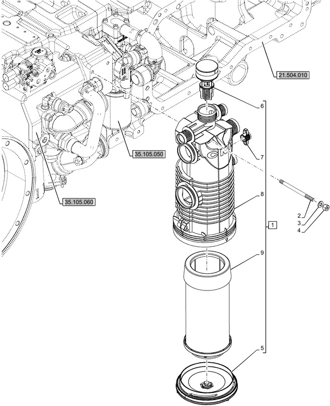 New Holland T6090 T6070 Filtr oleju hydr 194.5mm od x 419.3mm l 84242244 - Filtro idraulico per Macchina agricola: foto 1 New Holland T6090 T6070 Filtr oleju hydr 194.5mm od x 419.3mm l 84242244 - Filtro idraulico per Macchina agricola: foto 1