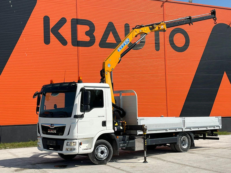 MAN TGL 8.190 4x2 EFFER 80.2/2S / PLATFORM L=5250 mm - Autocarro con pianale/ Cassone fisso, Camion con gru: foto 1 MAN TGL 8.190 4x2 EFFER 80.2/2S / PLATFORM L=5250 mm - Autocarro con pianale/ Cassone fisso, Camion con gru: foto 1