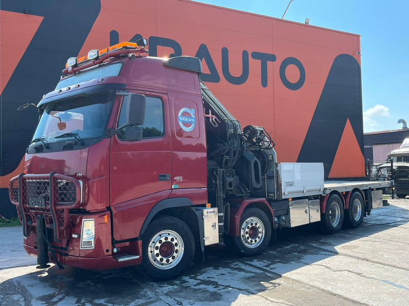 Volvo FH 480 8x4 HIAB 1055E-8 / WINCH / PLATFORM L=6928 mm - Autocarro con pianale/ Cassone fisso, Camion con gru: foto 2 Volvo FH 480 8x4 HIAB 1055E-8 / WINCH / PLATFORM L=6928 mm - Autocarro con pianale/ Cassone fisso, Camion con gru: foto 2