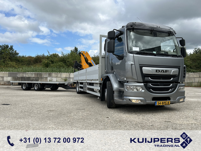 DAF LF 320 FA 19T + Burg BPM 0018 Trailer / Effer 175.2/c3s Crane / NL Combi - Autocarro con pianale/ Cassone fisso, Camion con gru: foto 1 DAF LF 320 FA 19T + Burg BPM 0018 Trailer / Effer 175.2/c3s Crane / NL Combi - Autocarro con pianale/ Cassone fisso, Camion con gru: foto 1