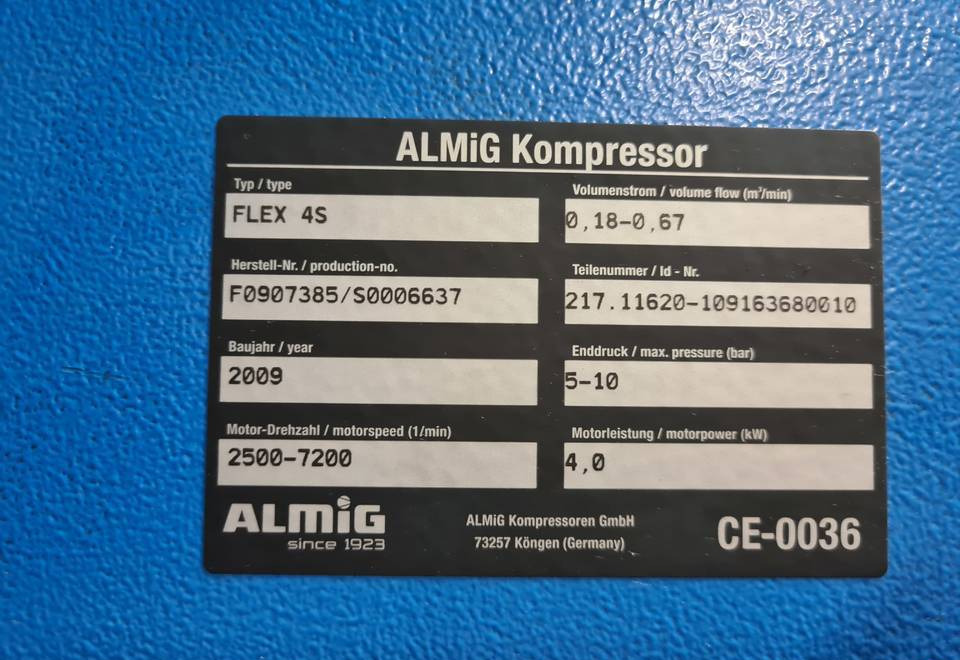 Compressore d'aria Kompresor śrubowy Almig Flex 4S, 4 kw: foto 6