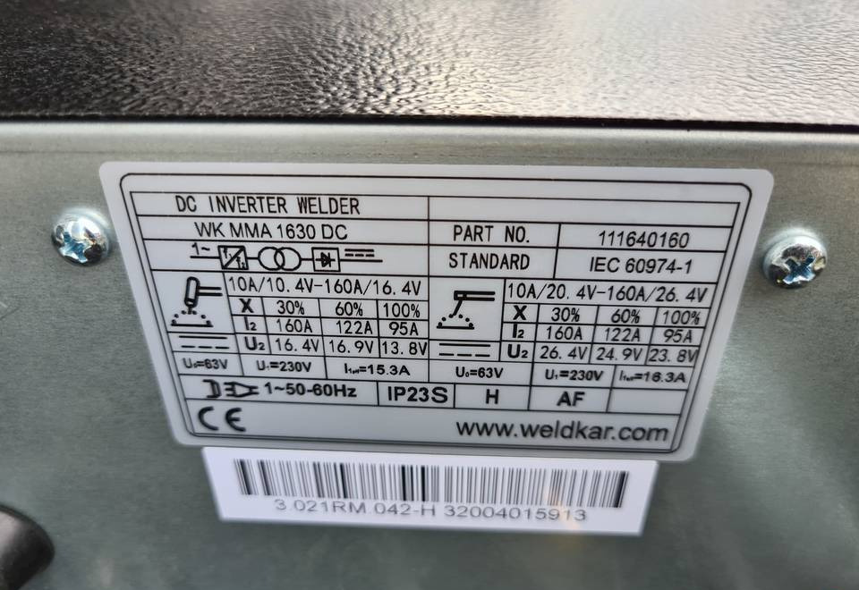 SPAWARKA WELDKAR WK MMA 1630 160A - Attrezzatura per saldatura: foto 5 SPAWARKA WELDKAR WK MMA 1630 160A - Attrezzatura per saldatura: foto 5