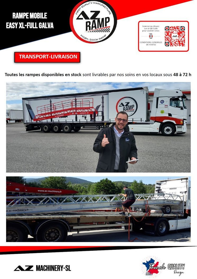 Rampa di carico nuovo AZ RAMP-EASY XL-12 FULL GALVA. WIDE Mobil Galvanizate Loading Ramp With Level Off, 12 t Capacity: foto 11