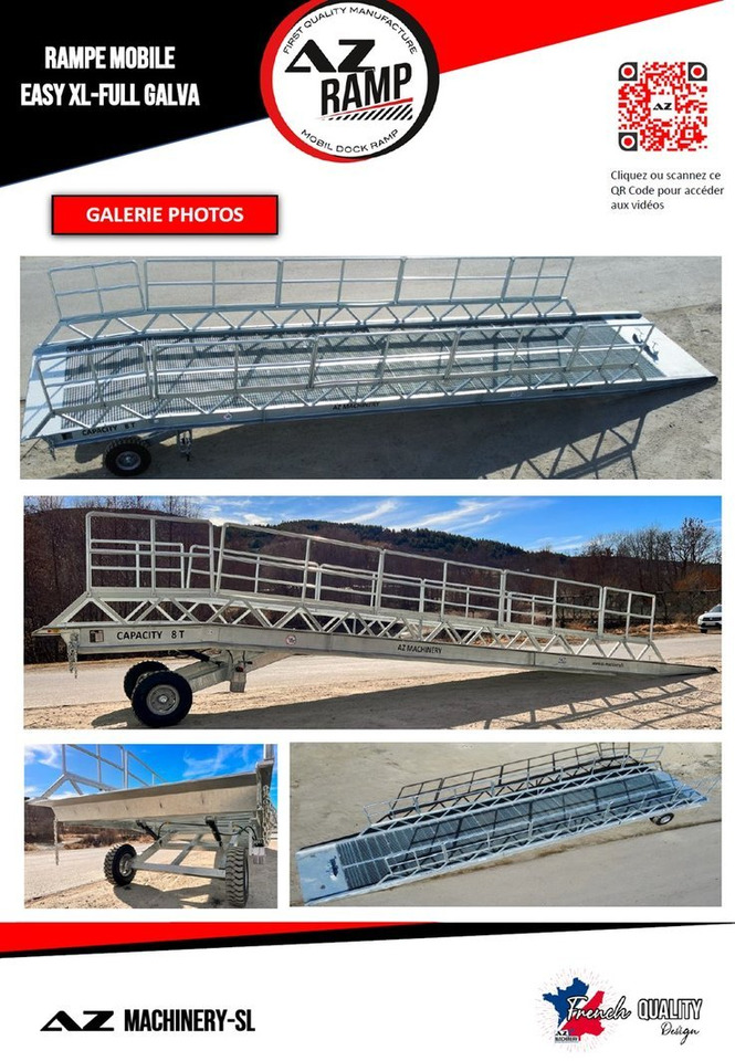 Rampa di carico nuovo AZ RAMP-EASY XL-12 FULL GALVA. WIDE Mobil Galvanizate Loading Ramp With Level Off, 12 t Capacity: foto 9