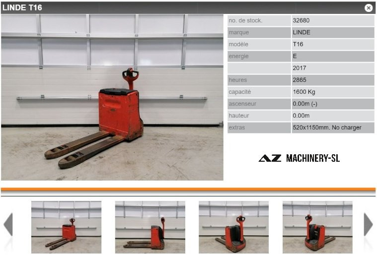 Used Electric Pallet Truck-Fenwick-T16 - Transpallet: foto 1 Used Electric Pallet Truck-Fenwick-T16 - Transpallet: foto 1