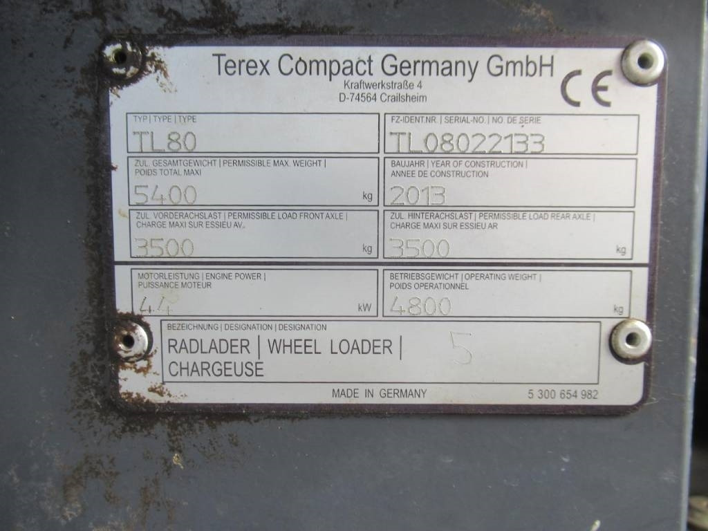 Pala gommata Terex TL80 Klappschaufel Gabel: foto 7