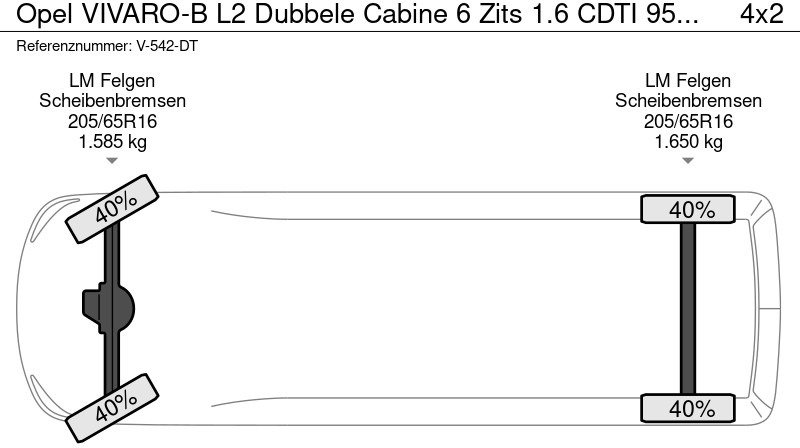 Furgoncino, Furgone doppia cabina Opel VIVARO-B L2 Dubbele Cabine 6 Zits 1.6 CDTI 95 PK Euro 6: foto 20