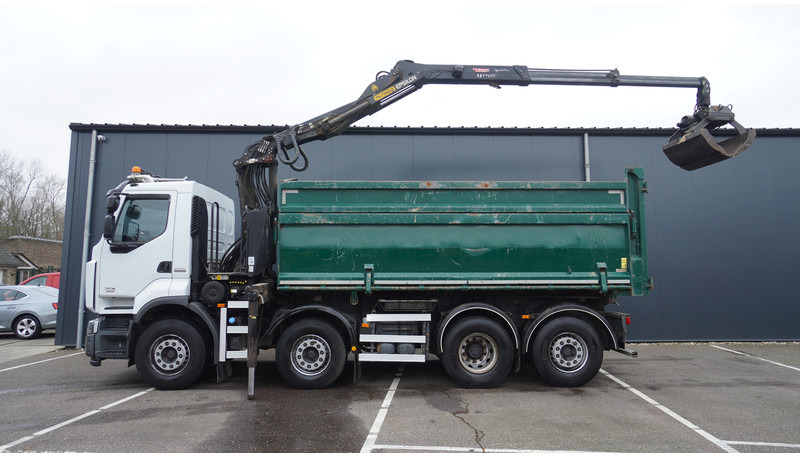 Renault PREMIUM 380 DXI 8X2/6 2 SIDE TIPPER WITH PLFINGER Q 170 Z CRANE.278.200KM - Camion con gru: foto 1 Renault PREMIUM 380 DXI 8X2/6 2 SIDE TIPPER WITH PLFINGER Q 170 Z CRANE.278.200KM - Camion con gru: foto 1